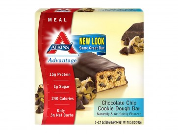 Atkins Advantage Meal Bar 5 Riegel - Chocolate Chip Cookie Dough