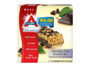 Atkins Advantage Meal Bar 5 Riegel - Chocolate Chip Granola