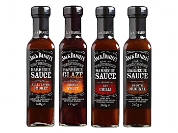 Jack Daniel’s Grillsaucen & BBQ Glaze Probierpaket - 4 Flaschen im Set (1055g) 