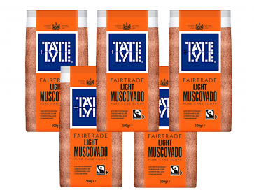 Tate & Lyle Fairtrade Light Muscovado Sugar 5 x 500g