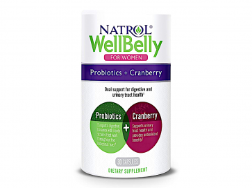 Natrol WellBelly for Women Probiotics & Cranberry 30 Caps