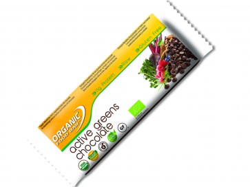 Organic Food Bar Chocolate Covered Active Greens 12 x 68g