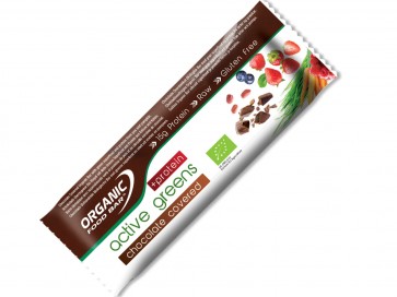 Organic Food Bar Chocolate Covered Active Greens + Protein 12 x 75g