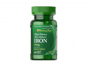 Puritan's Pride High Potency Slow Release Iron 45 mg